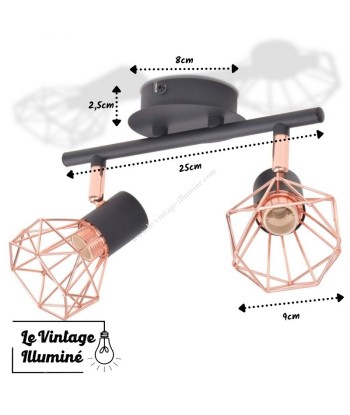 Plafonnier Vintage Avec 2 Ampoules à Filament LED Comparez plus de prix