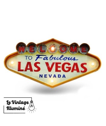 Enseigne Vintage à LED Welcome to Las Vegas 49x25cm en ligne des produits 