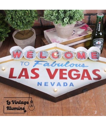 Enseigne Vintage à LED Welcome to Las Vegas 49x25cm en ligne des produits 