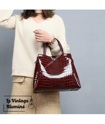 Sac à Main Simili Motif Croco Fermeture Magnétique soldes