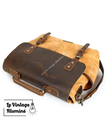 Cartable Vintage En Cuir et Canvas 3 Coloris en ligne