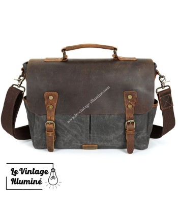 Cartable Vintage En Cuir et Canvas 3 Coloris en ligne