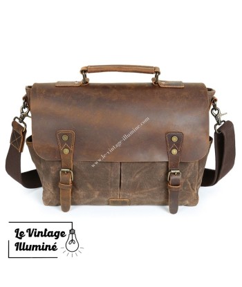 Cartable Vintage En Cuir et Canvas 3 Coloris en ligne