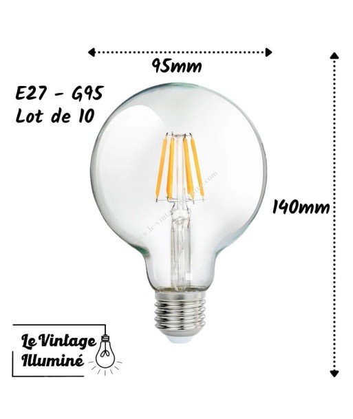 Lots de 10 ampoules LED (E27 - G95) Découvrez la collection