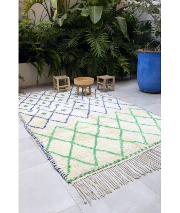 Tapis berbere authentique marocain laine Majorelle Véritable concentré