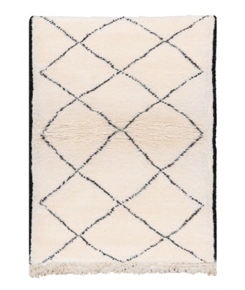 Tapis berbere authentique marocain laine noir blanc Semmarine de la marque