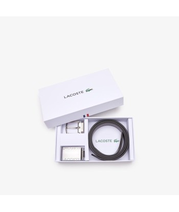 Coffret Ceinture LACOSTE noir lisse Livraison rapide