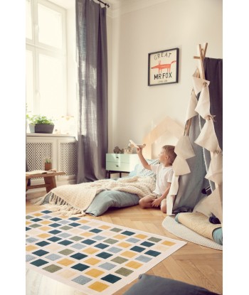 Tapis enfant très doux et graphique DAMIER À commander